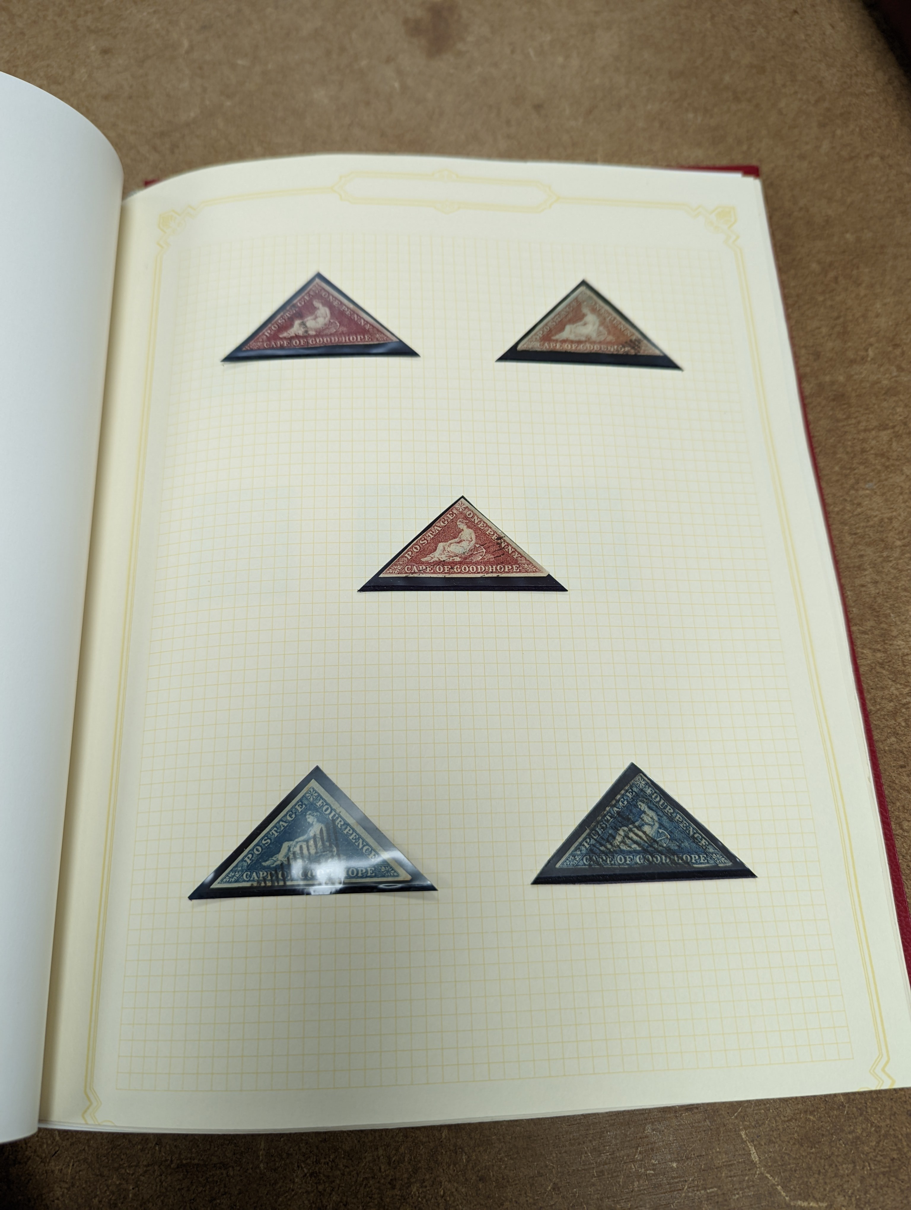 Cape of Good Hope - fine collection in 2 albums and stock book from 1853 1d used pair, 4d block of three used (and certificate), 1859 1sh dark green mint pair, 1861 1d woodblock used (sg 13a), 1863-64 1d, 4d and 6d mint